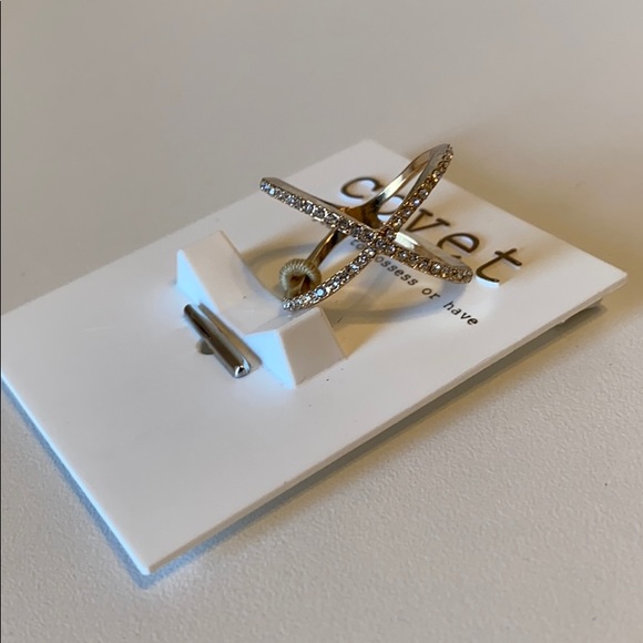 Covet Gold Plated Criss Cross Ring Size 8 - Picture 5 of 14